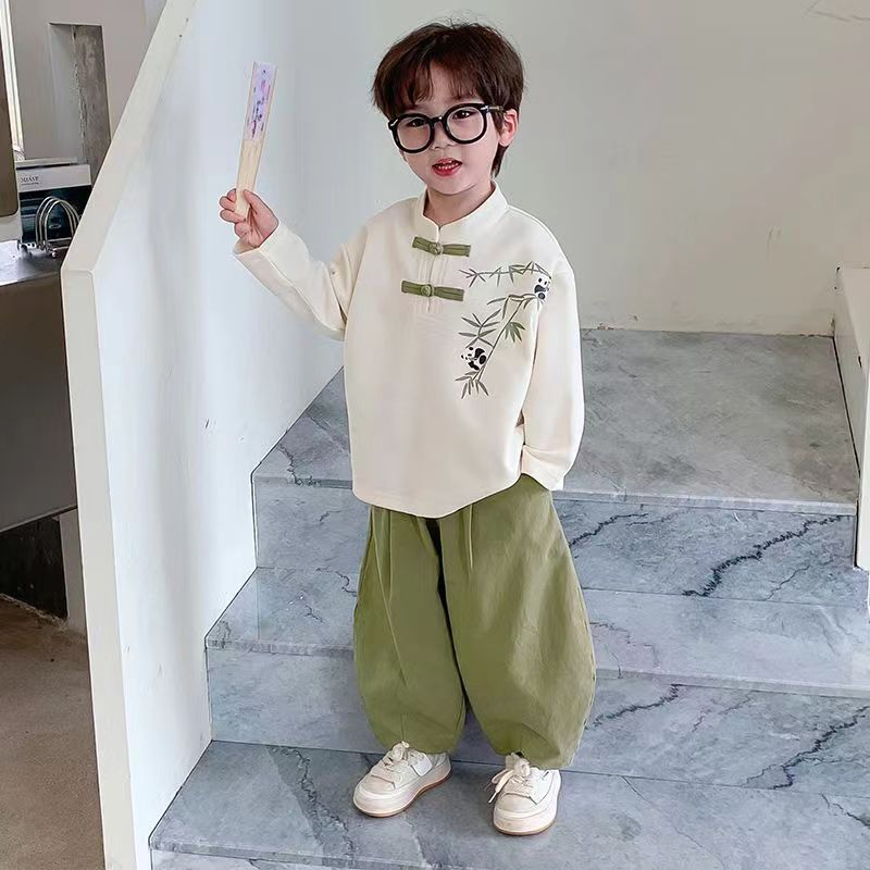 男童汉服套装春装2026新款儿童春秋装中国风唐装幼儿园演出两件套